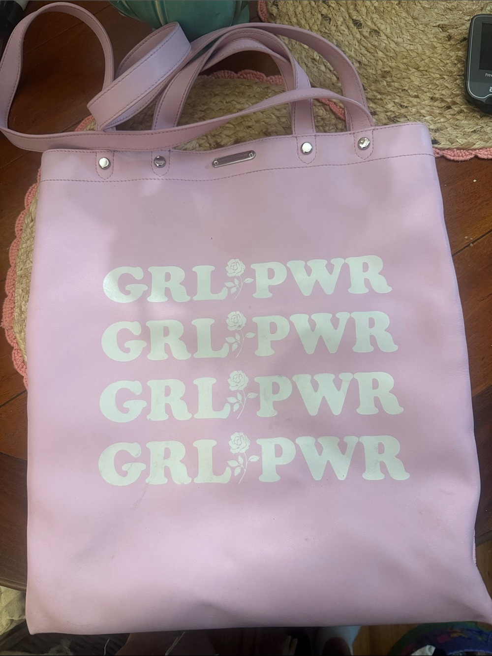 GRL PWR Pink Tote Bag Rebecca Minkoff